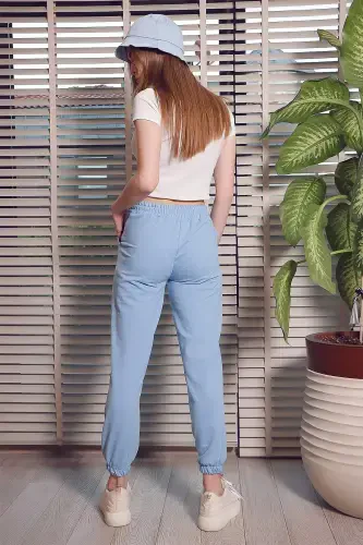 Ayol Bola Moviy Beli Va Pachasi Rezinkali Asosiy Sport Shim ALC-X5902-BOLA MOVİY - 6