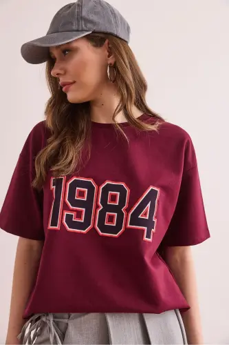 Ayol Bordo 1984 Nashri Qulay Qolip 2 Ip Futbolka T - 5