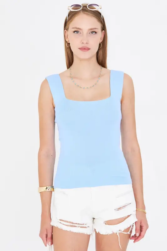 Ayol Chaqaloq Moviy Qalin Bog'lamli Qashqorse Bluza ARM-23Y069001-Chaqaloq Moviy - 2