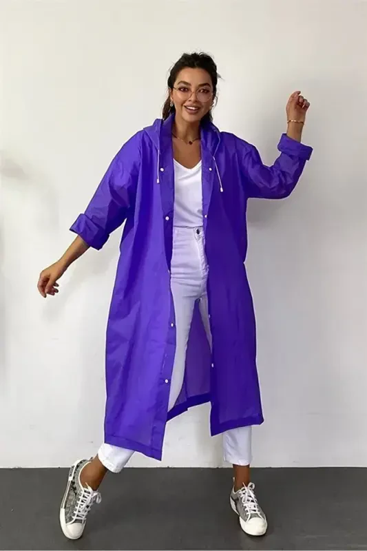 Ayol Erkak Yomg'ir Palto Kapüşonli Chiqichli Eva Binafsha Yomg'ir Palto Bymmrc881r09-Binafsha - 4