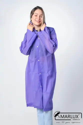 Ayol Erkak Yomg'ir Palto Kapüşonli Çıtçıtlı Eva Binafsha Yomg'ir Palto M21mrc881r09-Binafsha - 4