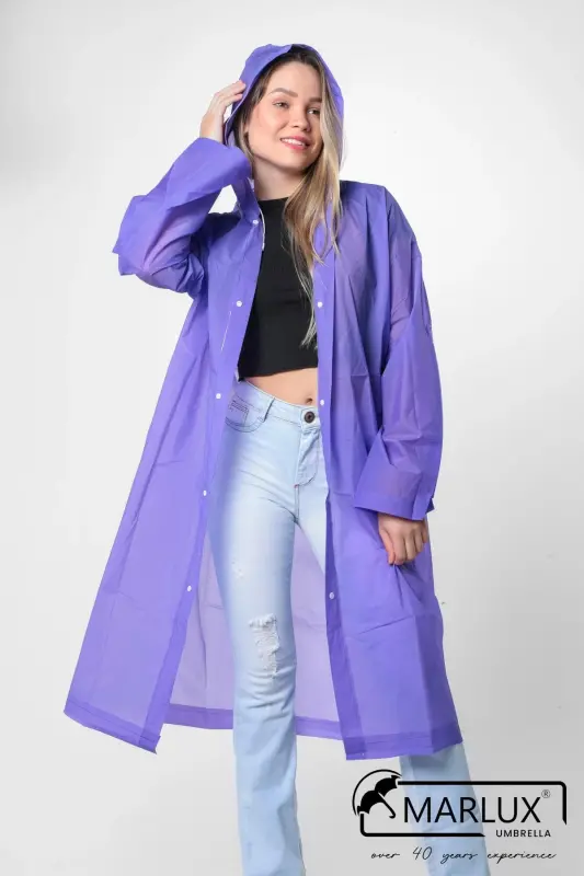 Ayol Erkak Yomg'ir Palto Kapüşonli Çıtçıtlı Eva Binafsha Yomg'ir Palto M21mrc881r09-Binafsha - 8