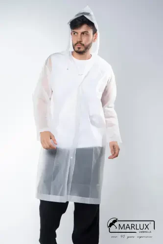 Ayol Erkak Yomg'ir Palto Kapüşonli Çıtçıtlı Eva Oq Yomg'ir Palto M21mrc881r02-Oq - 6