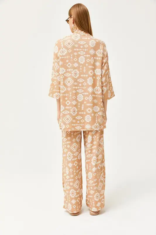 Ayol Etnik Tuya Tepalik Kimono Pastki Cho'ntakli Shim Ta - 6