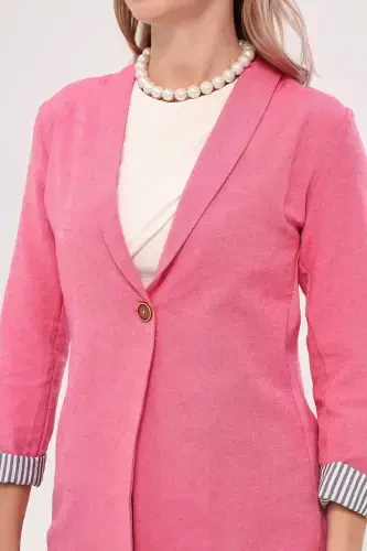Ayol Fuchsia Yeng ichi chiziqli bitta tugmali pidjak ARM-22K001122-Fuchsia - ARMONIKA (1)
