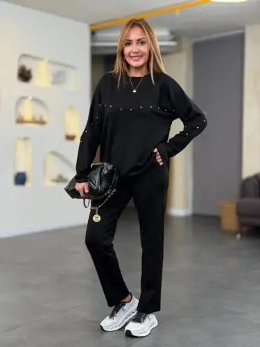 Ayol Inju Tafsilot Modal Mato Ikki Qismli Kostyum - BÜYÜKBEDENIZ (1)