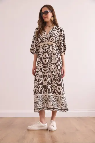 Ayol jigarrang ko'rshapalak yirtilgan elastik belli Do - 3