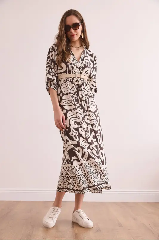 Ayol jigarrang ko'rshapalak yirtilgan elastik belli Do - 5