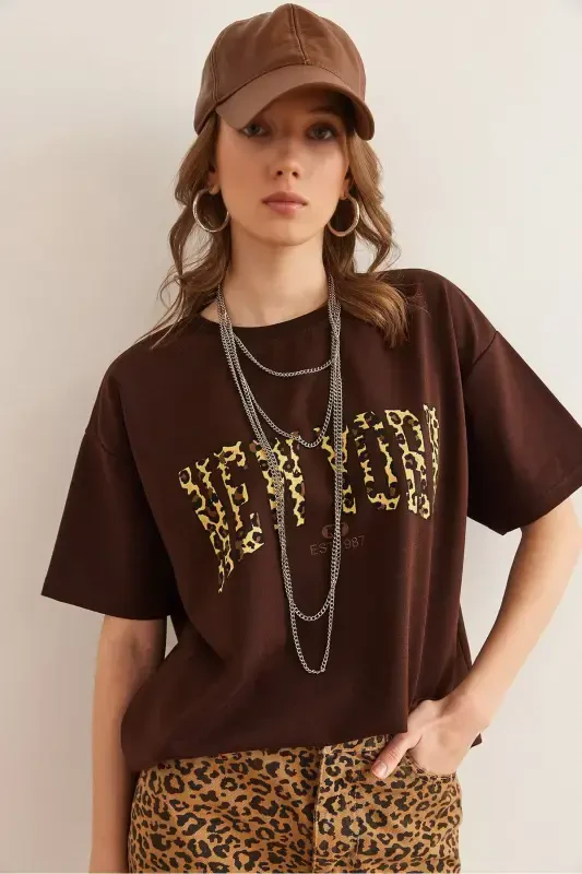 Ayol Jigarrang Leopard Nyu-York Bosmali 2 Ip Qulay - OLALOOK