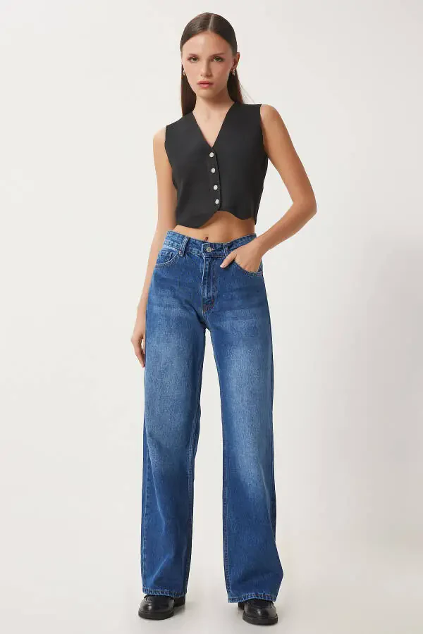 Ayol Ko'k O'rtacha bel Keng oyoq Erkin jinsi UT00023 - 3