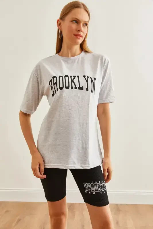 Ayol Kulrang Bosma Tayt Ko'ylak Kostyumi TKM-19000301-G - 4