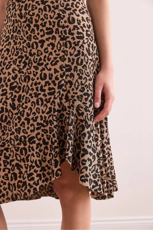 Ayol Leopard Tuya tukli burmali Fitilli keng yubka E - 5