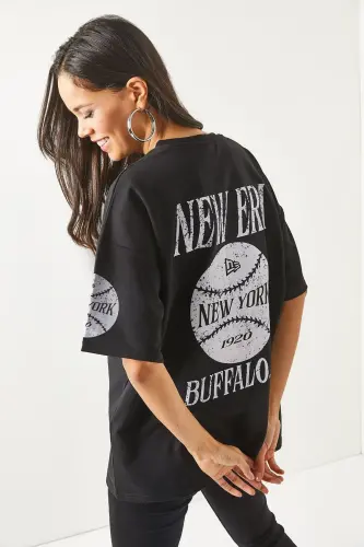 Ayol New York Qora Old va Orqa Bosmali 2 ipli Unisex - 6