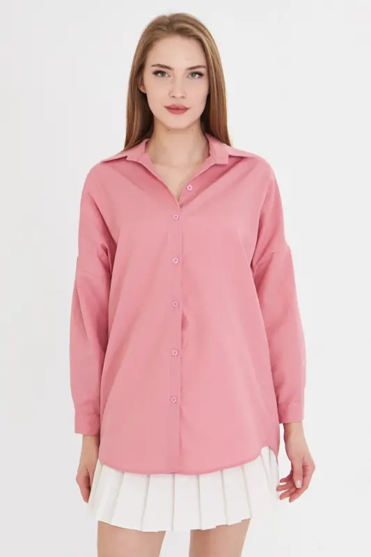 Ayol Och pushti Oversize uzun asosiy ko'ylak ARM-22 - 3