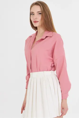 Ayol Och pushti Oversize uzun asosiy ko'ylak ARM-22 - 4