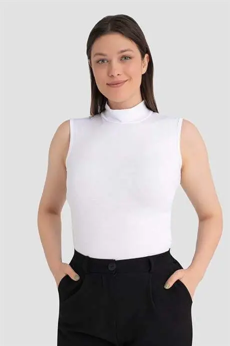 Ayol Oq Balıkçı Yoqalı Qo'lsiz Body 3 to'plam - 2