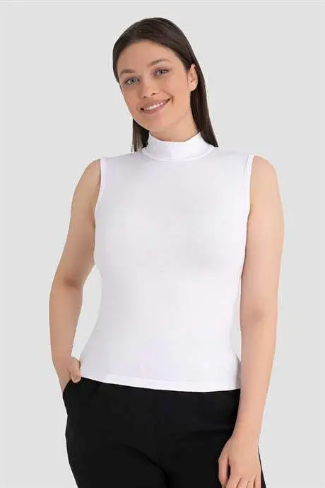 Ayol Oq Balıkçı Yoqalı Qo'lsiz Body 3 to'plam - 5