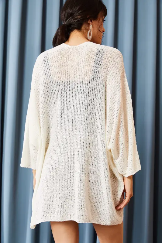 Ayol Oq Ko'rshapalak Bahor Cardigan HRK-19000057-BEYAZ - 5