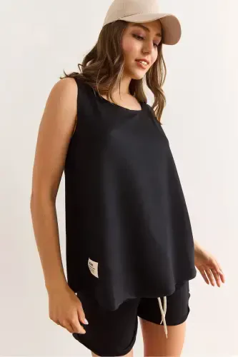 Ayol Qora Arma Detalli Shortli Kristal To'plam TKM- - 1