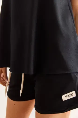 Ayol Qora Arma Detalli Shortli Kristal To'plam TKM- - 6