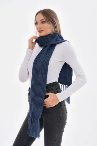 Ayol Salonika trikotaj sharf-Indigo - 4