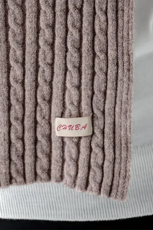 Ayol soch o'rimi Yumshoq tusli sharf Och jigarrang 23W504-Och jigarrang - 4