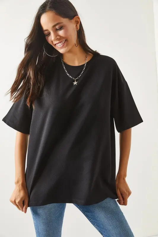 Ayol tek rangli qora old va orqa bosmali 2 ipli unisex o - OLALOOK