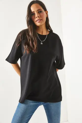 Ayol tek rangli qora old va orqa bosmali 2 ipli unisex o - 4