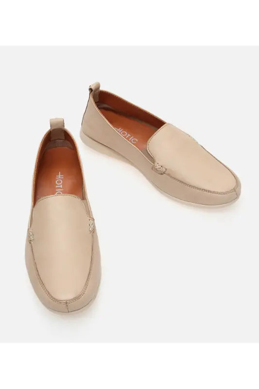 Ayol teri bej Loafer - BEJ-BEIGE - 3