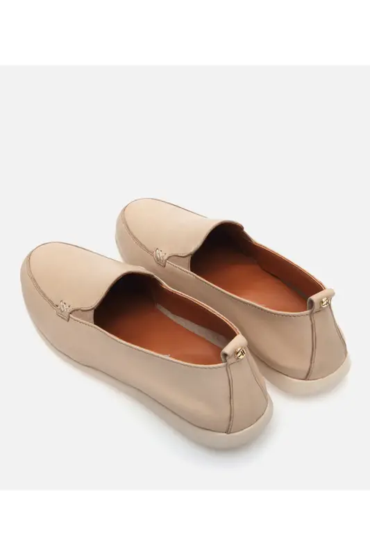 Ayol teri bej Loafer - BEJ-BEIGE - 5