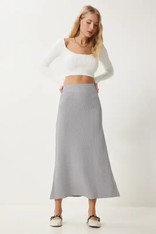 Ayol tosh fitilli triko yubka PN00082-Tosh - 1