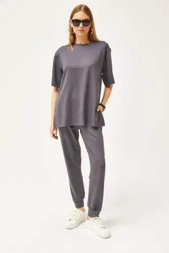 Ayol tutuni tushirilgan billur pastki-yuqori to'plami TKM-19000 - 5