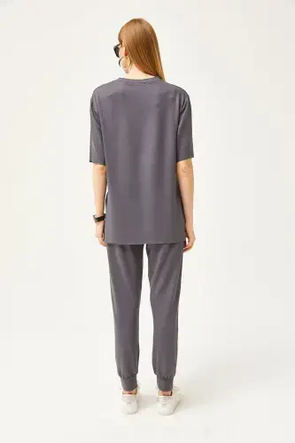 Ayol tutuni tushirilgan billur pastki-yuqori to'plami TKM-19000 - 6