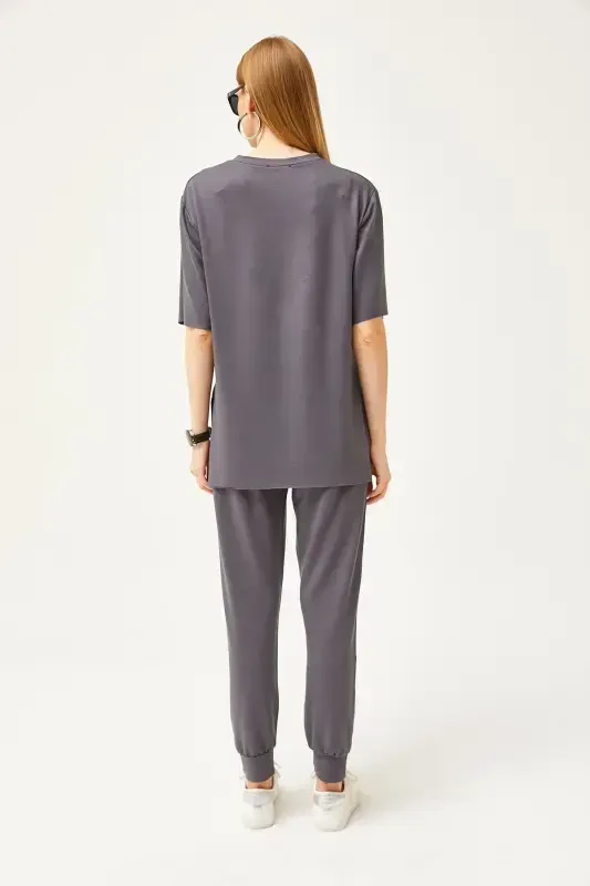 Ayol tutuni tushirilgan billur pastki-yuqori to'plami TKM-19000 - 6