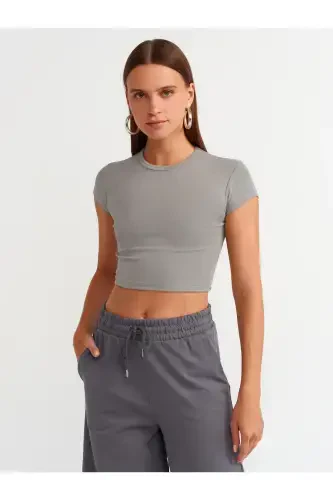ayol Vujudga O'tiradigan Crop Top-kulrang 30936-kulrang - 1