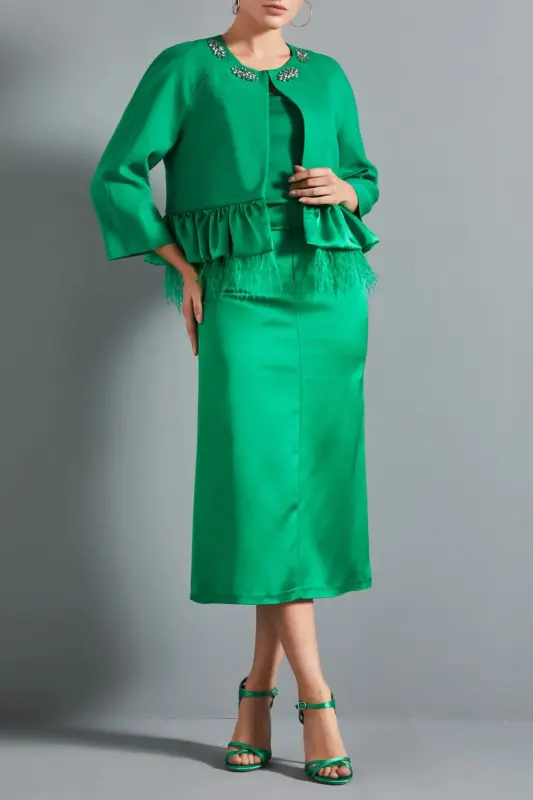 Ayol yashil bolero 37113 - SERPİL