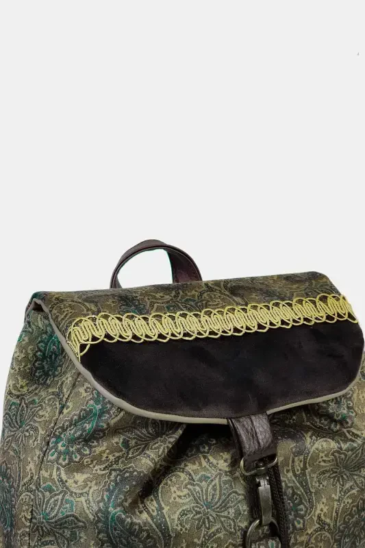 Ayol yashil qo'lda ishlangan ryukzak-yashil ro'mol - 2