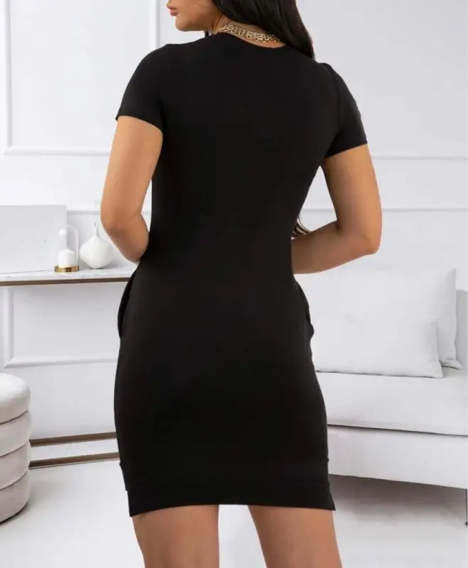 Ayollar ananas naqshli qisqa yengli viskoza ko'ylak - 3