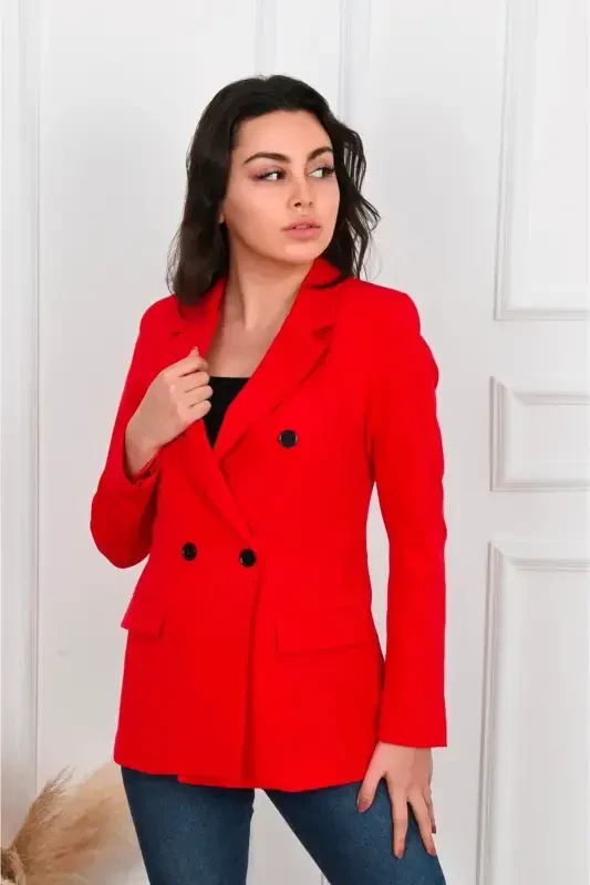Ayollar astarli Blazer ko'ylagi 0101-22-qizil - 2