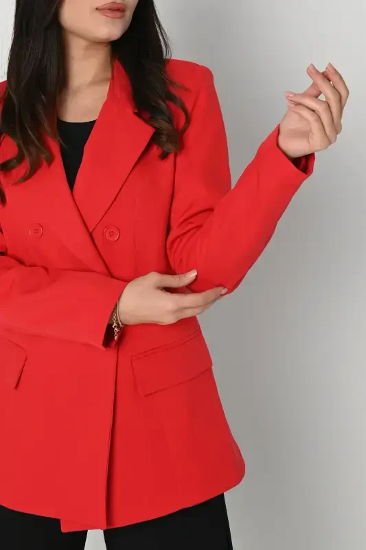 Ayollar astarli Blazer ko'ylagi 0101-22-qizil - 3