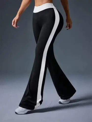 Ayollar baland bel pastga qarab kengayadigan dayving leggins - 3
