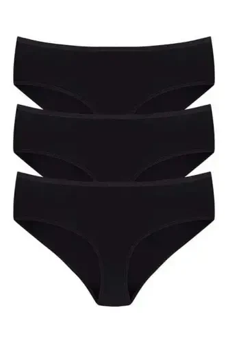 Ayollar bambuk külotlari Qora 3 dona o'rami, juda yumshoq va elastik, nafas oladigan mato - 1