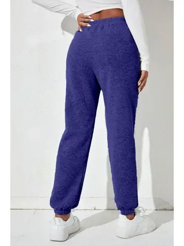 Ayollar bel va paça lastikli ingichka sport shim SPR24EAK82-Indigo - LC WAIKIKI (1)