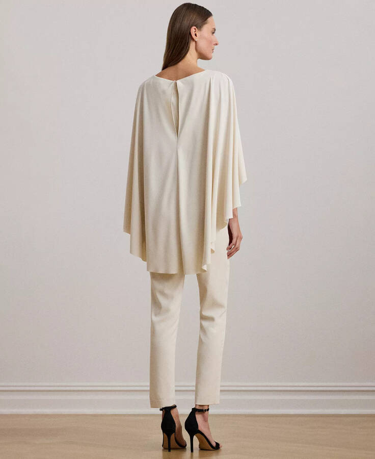 Ayollar belbog'li Cape Georgette jumpsuit Mascrapone Cream - 4