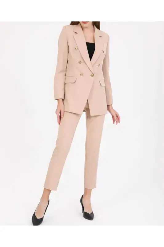 Ayollar Blazer Kurtka Kamarli Shim Kostyum Tosh-Tosh - 2