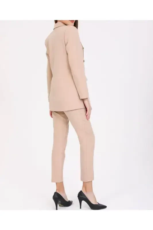 Ayollar Blazer Kurtka Kamarli Shim Kostyum Tosh-Tosh - 4