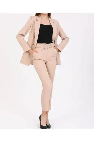 Ayollar Blazer Kurtka Kamarli Shim Kostyum Tosh-Tosh - 6
