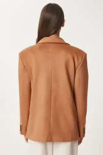 Ayollar Camel Premium Zamsh Blazer Kurtka FN03443-Camel - 6