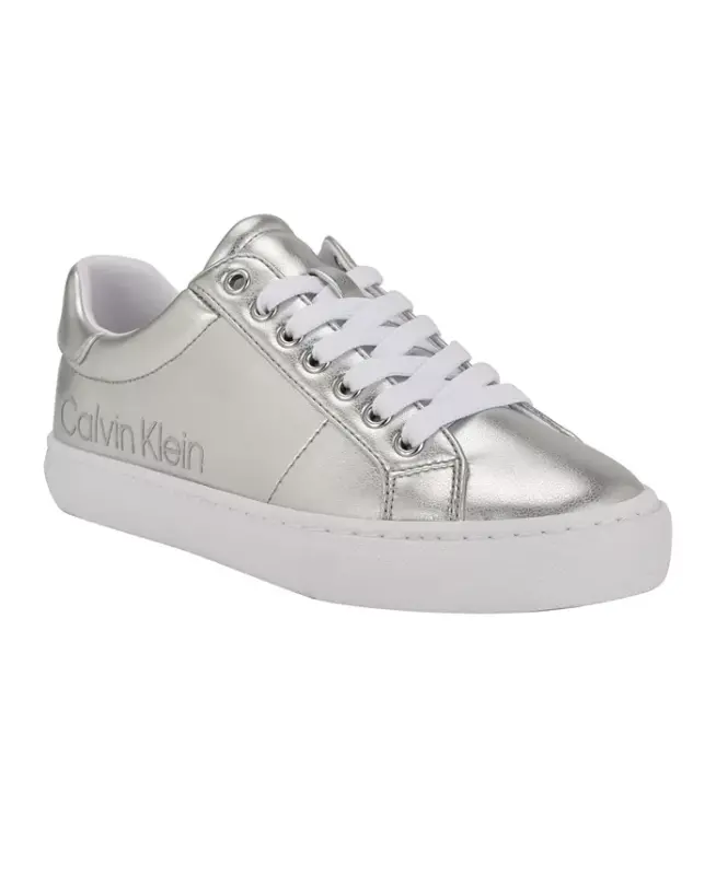 Ayollar Camzy Bog'ichli Kundalik Krossovkalari - Kumush Metallik - CALVIN KLEIN