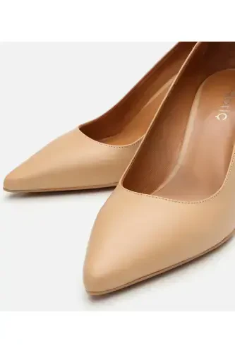 Ayollar charm bej o'rta poshnali stiletto-TABIIY - 4